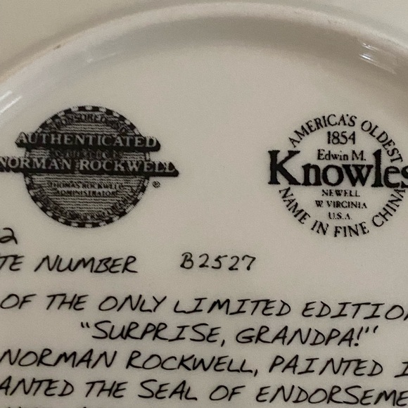 Norman Rockwell Surprise Grandma 2012 Christmas B2527 Numbered Plate COA NEW - Picture 8 of 10